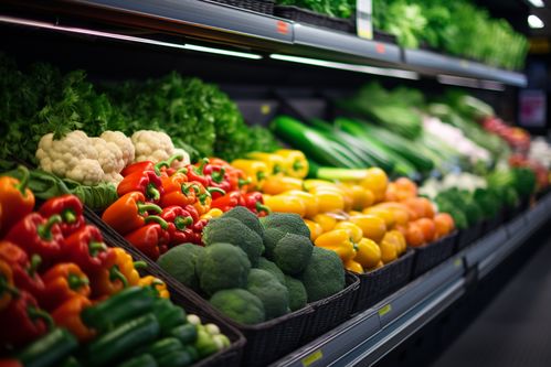 農產品新鮮蔬菜貨架攝影圖的藝術與商業價值